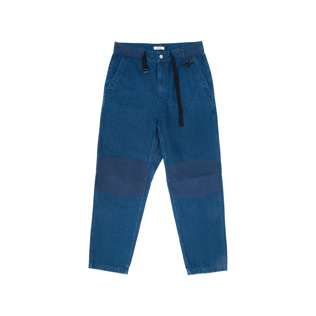 DENIM CARGO PANTS - BLUE