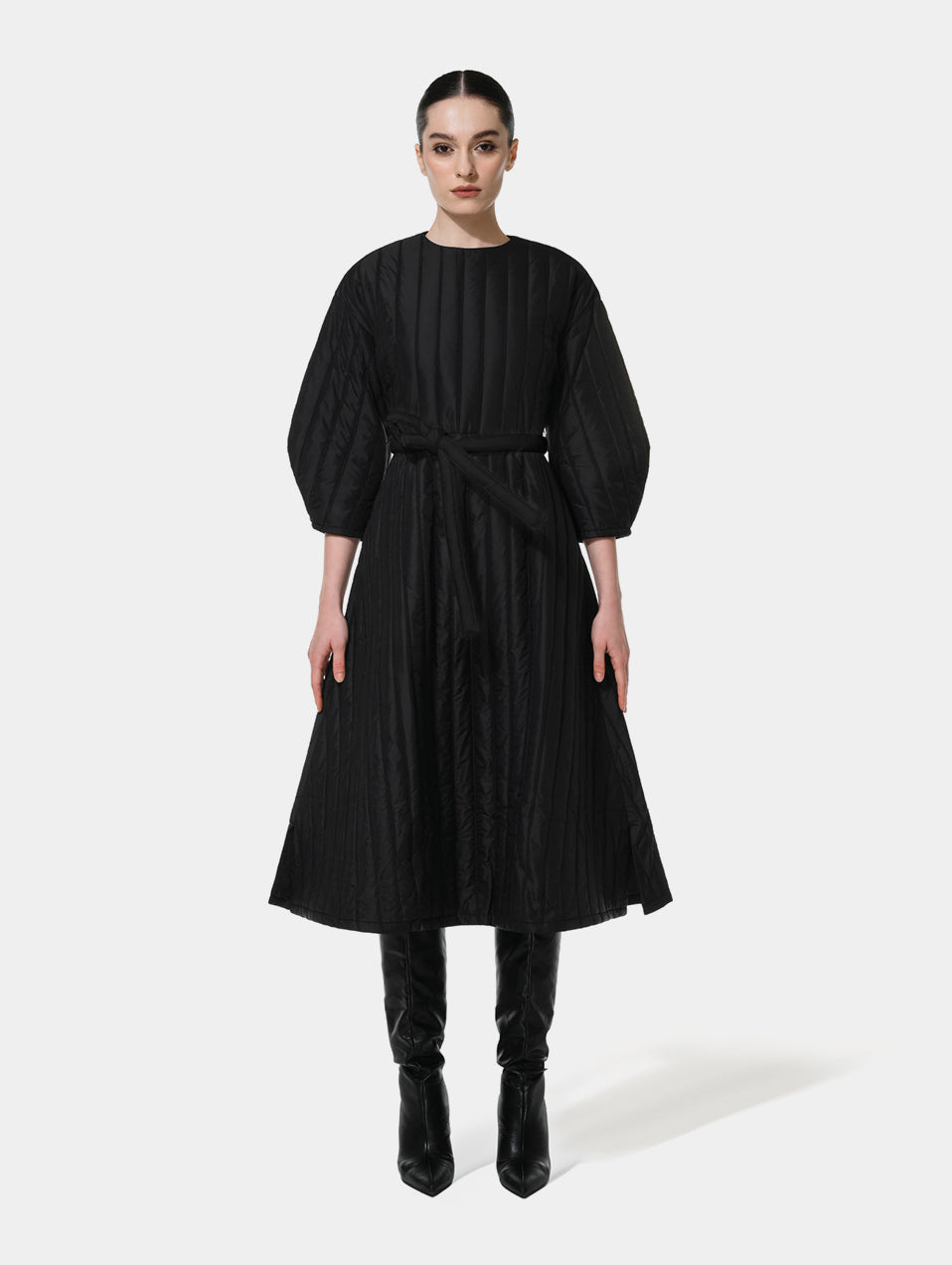 PUFFER DRESS - BLACK