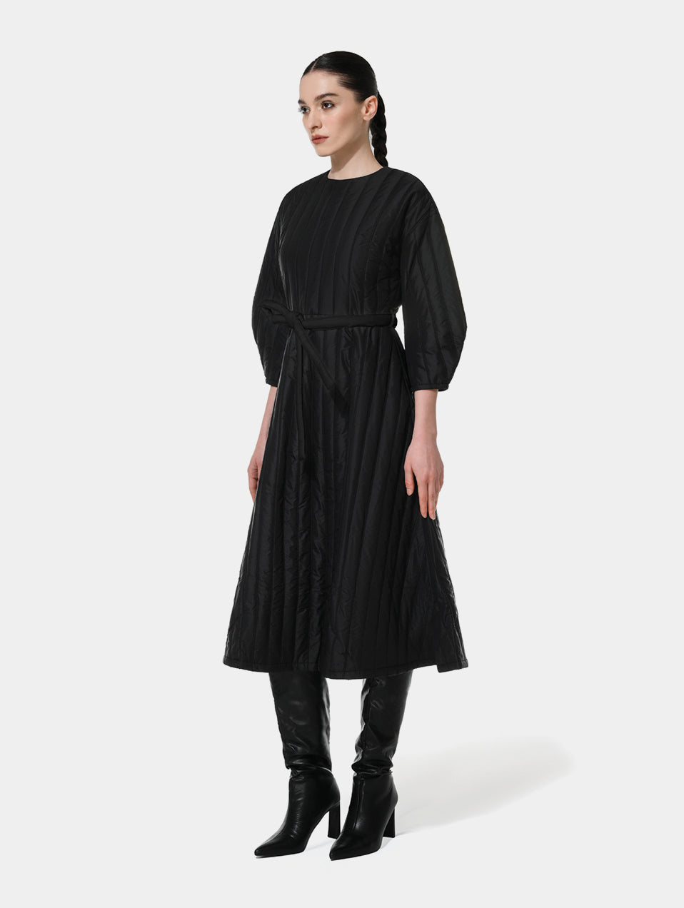 PUFFER DRESS - BLACK