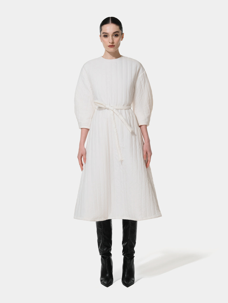 PUFFER DRESS - OFF WHITE