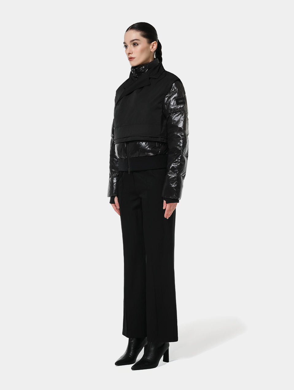 PUFFER JACKET WITH VEST - BLACK