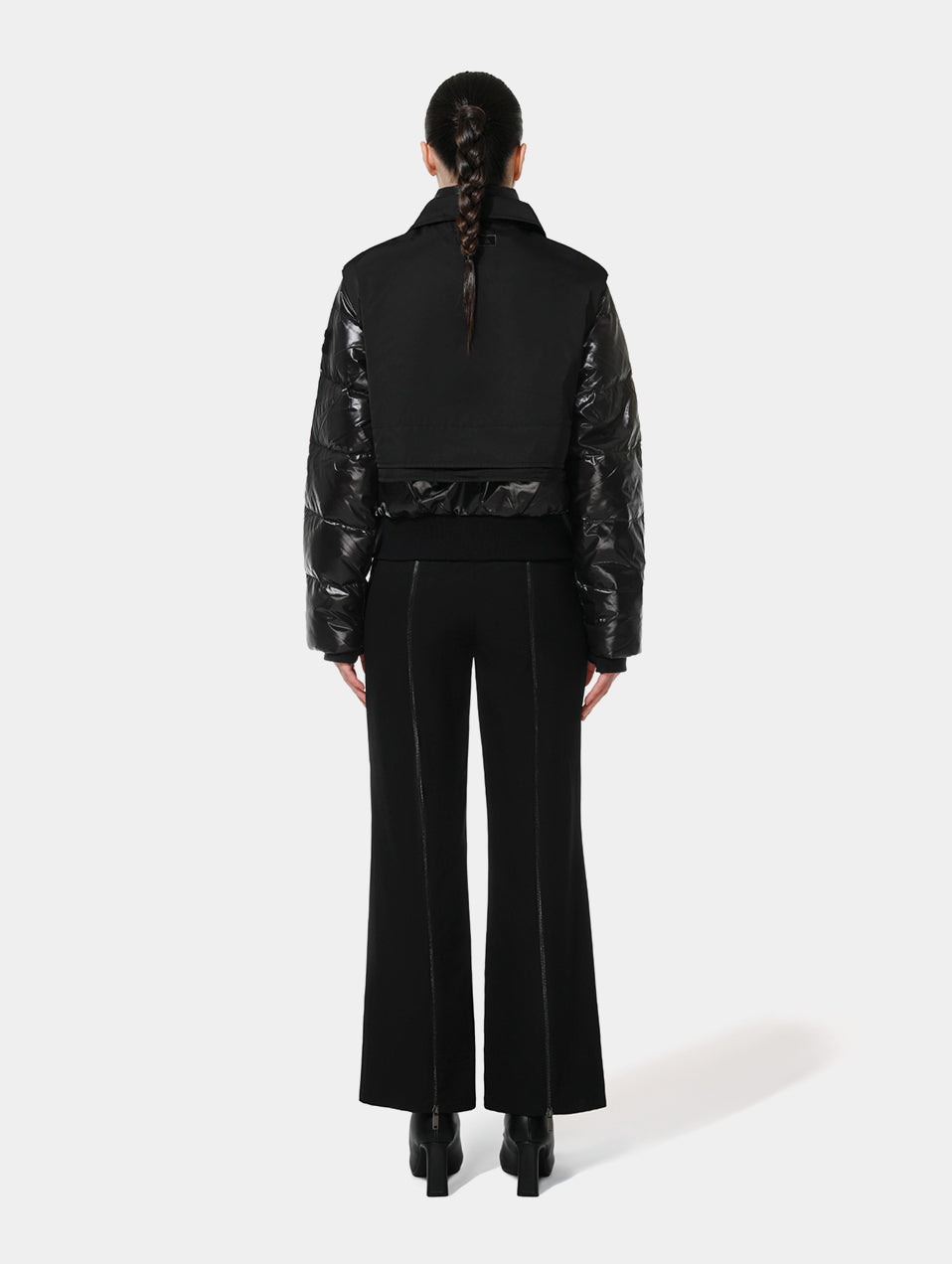 PUFFER JACKET WITH VEST - BLACK