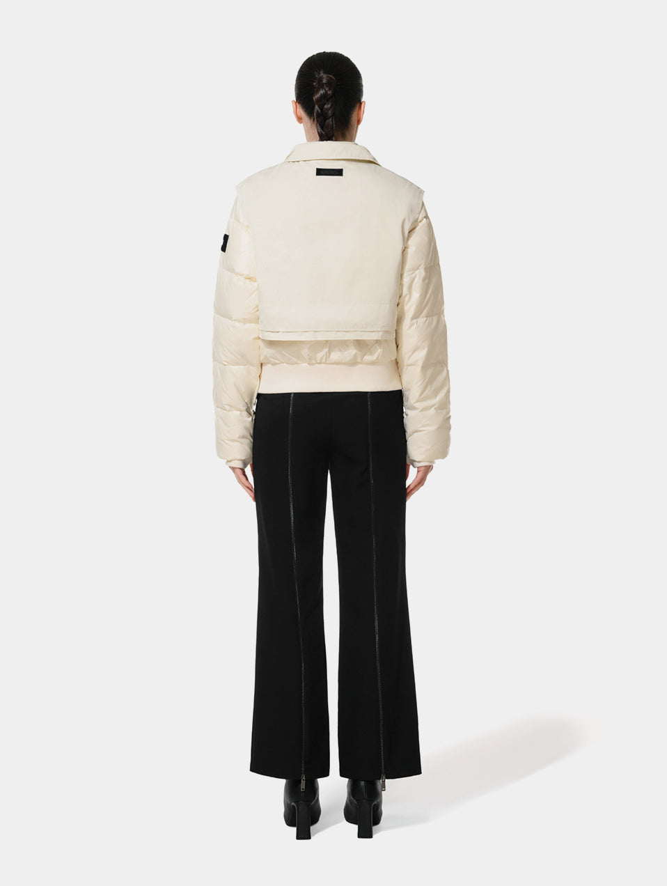 PUFFER JACKET WITH VEST - OFF WHITE