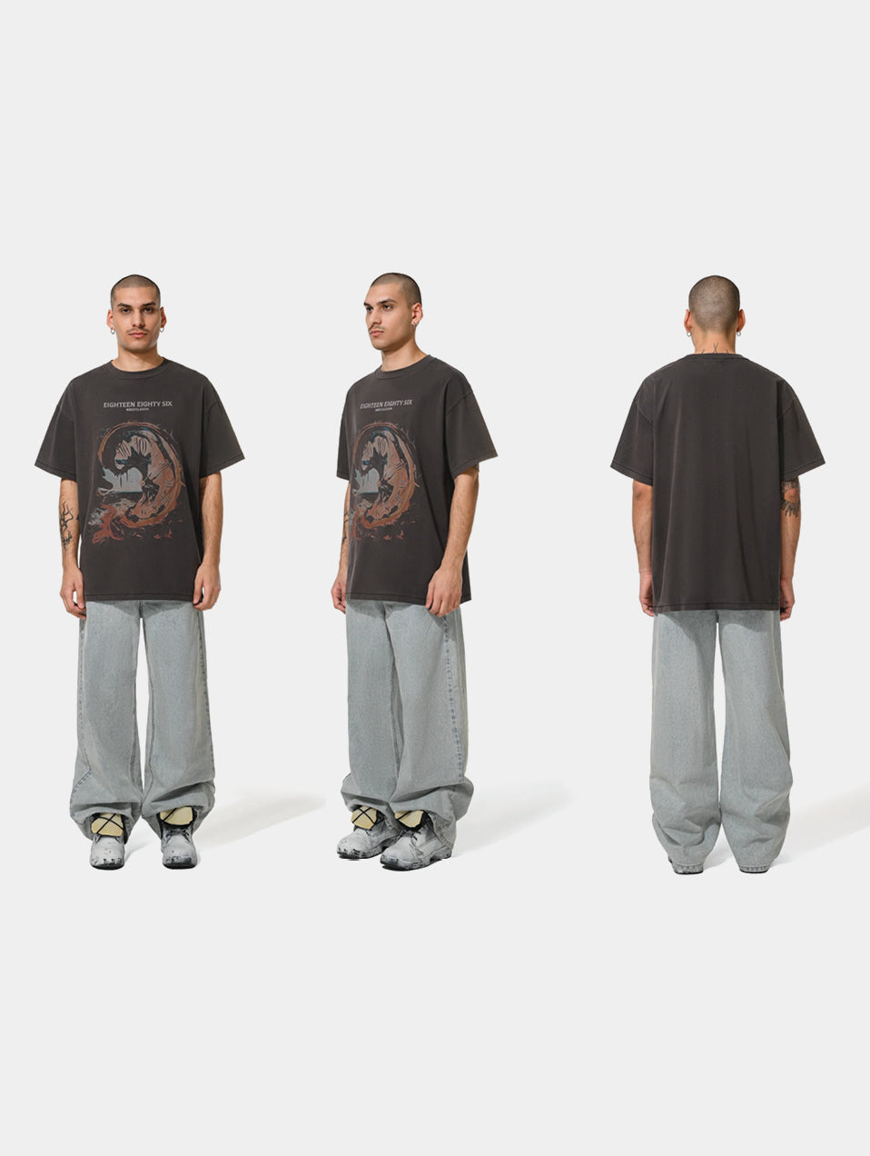 ROMAN CLOCK T-SHIRT - DARK GREY