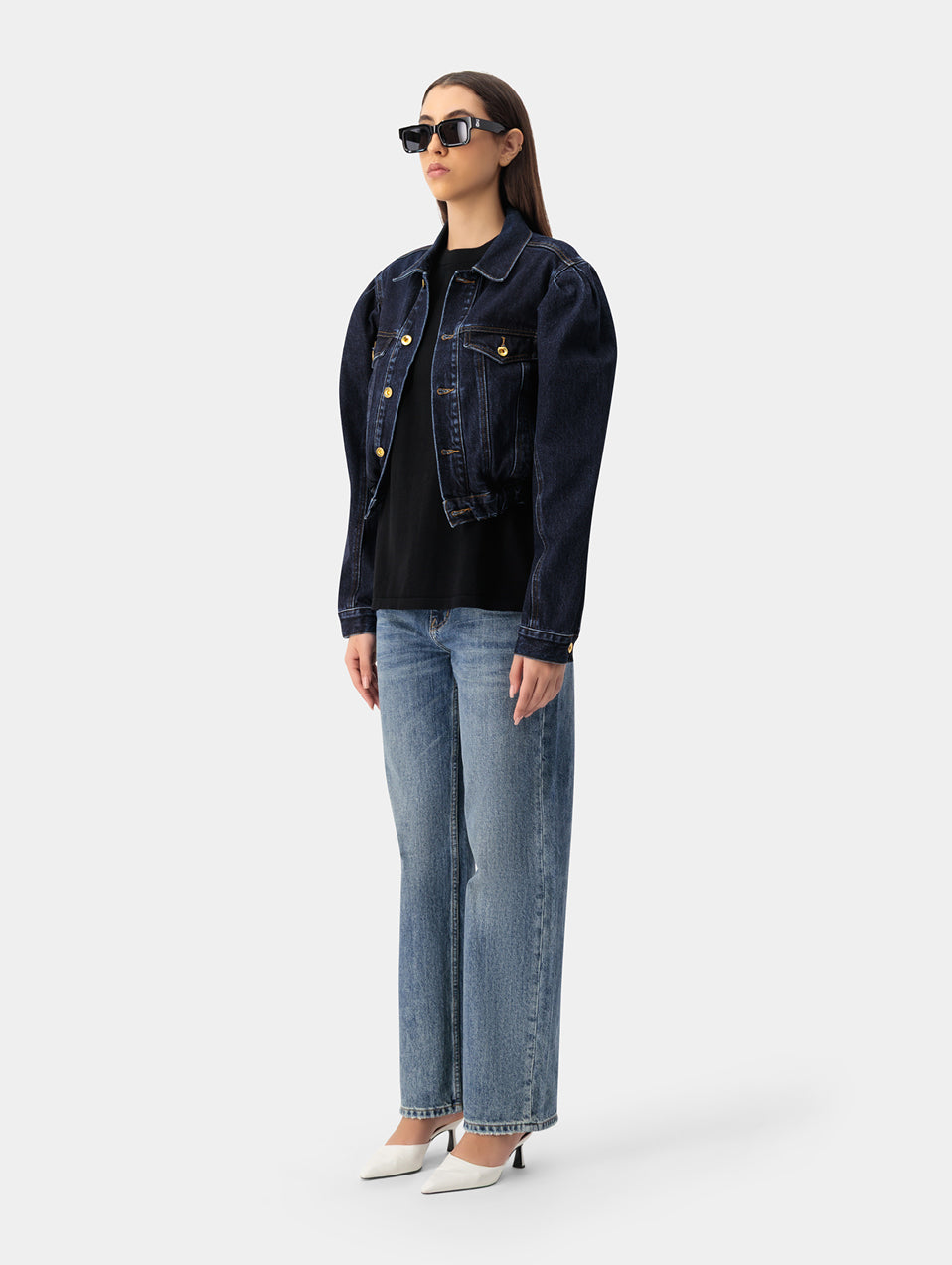 RUCHED DENIM JACKET