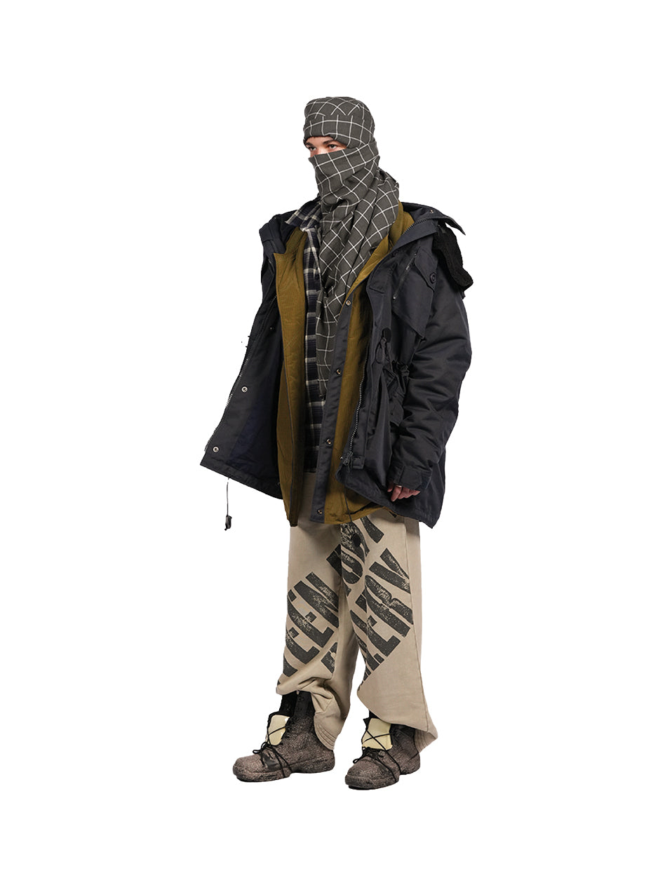 HOODED PILOT BOMBER -  UTILITY GREEN