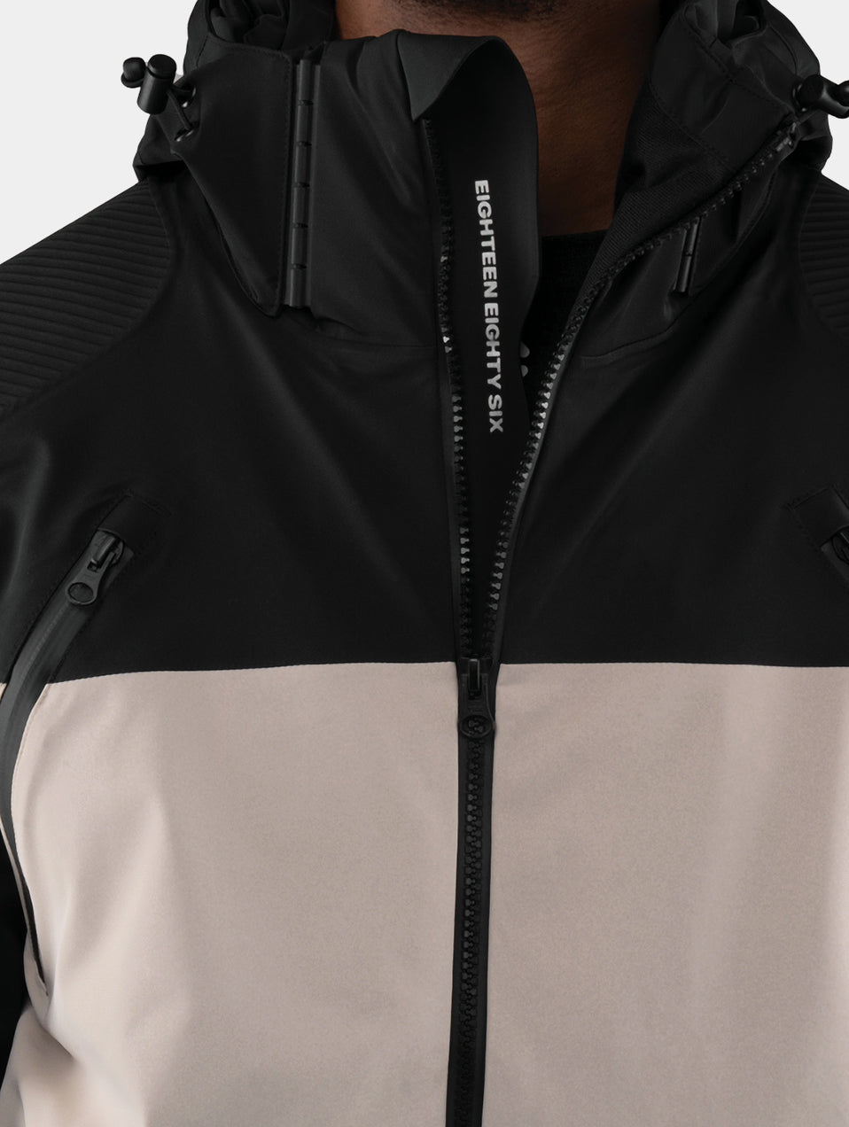 SKI JACKET - BLACK / OFF WHITE
