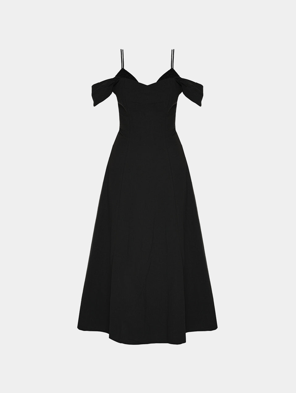 SPAGHETTI STRAP MAXI DRESS - BLACK