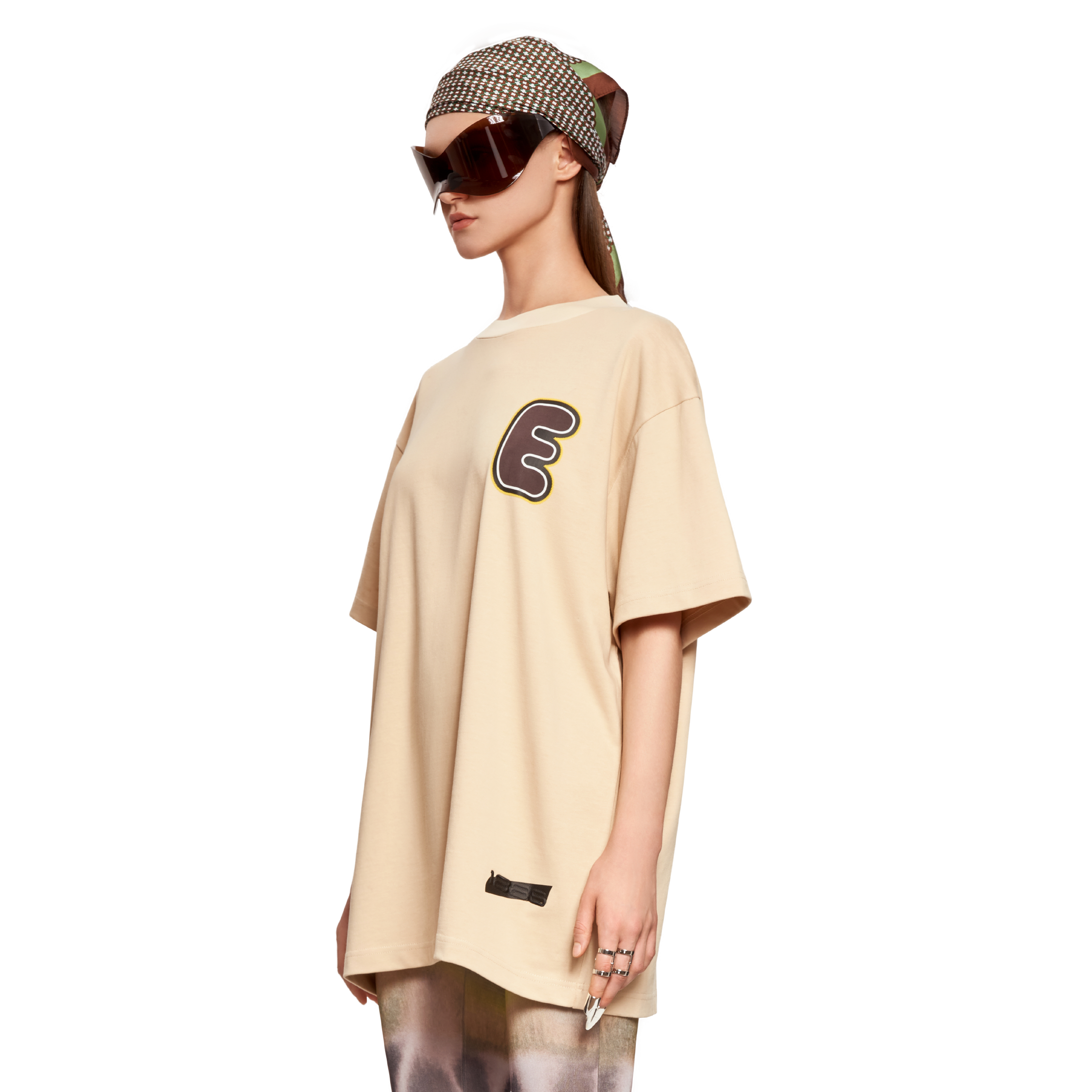 E PUFFER LOGO T- SHIRT- BIEGE