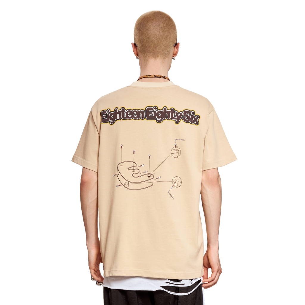 E PUFFER LOGO T- SHIRT- BIEGE