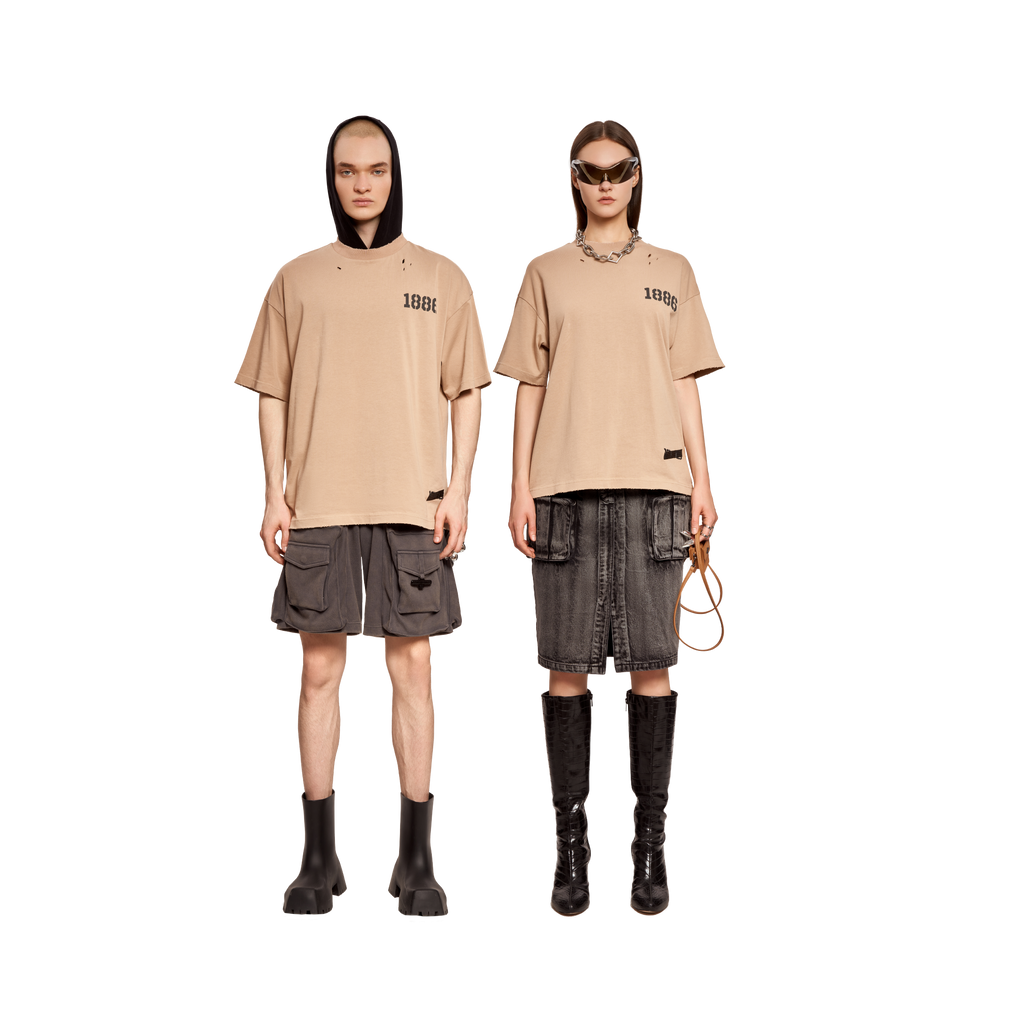 COUNTY JAIL LOGO T-SHIRT- BEIGE