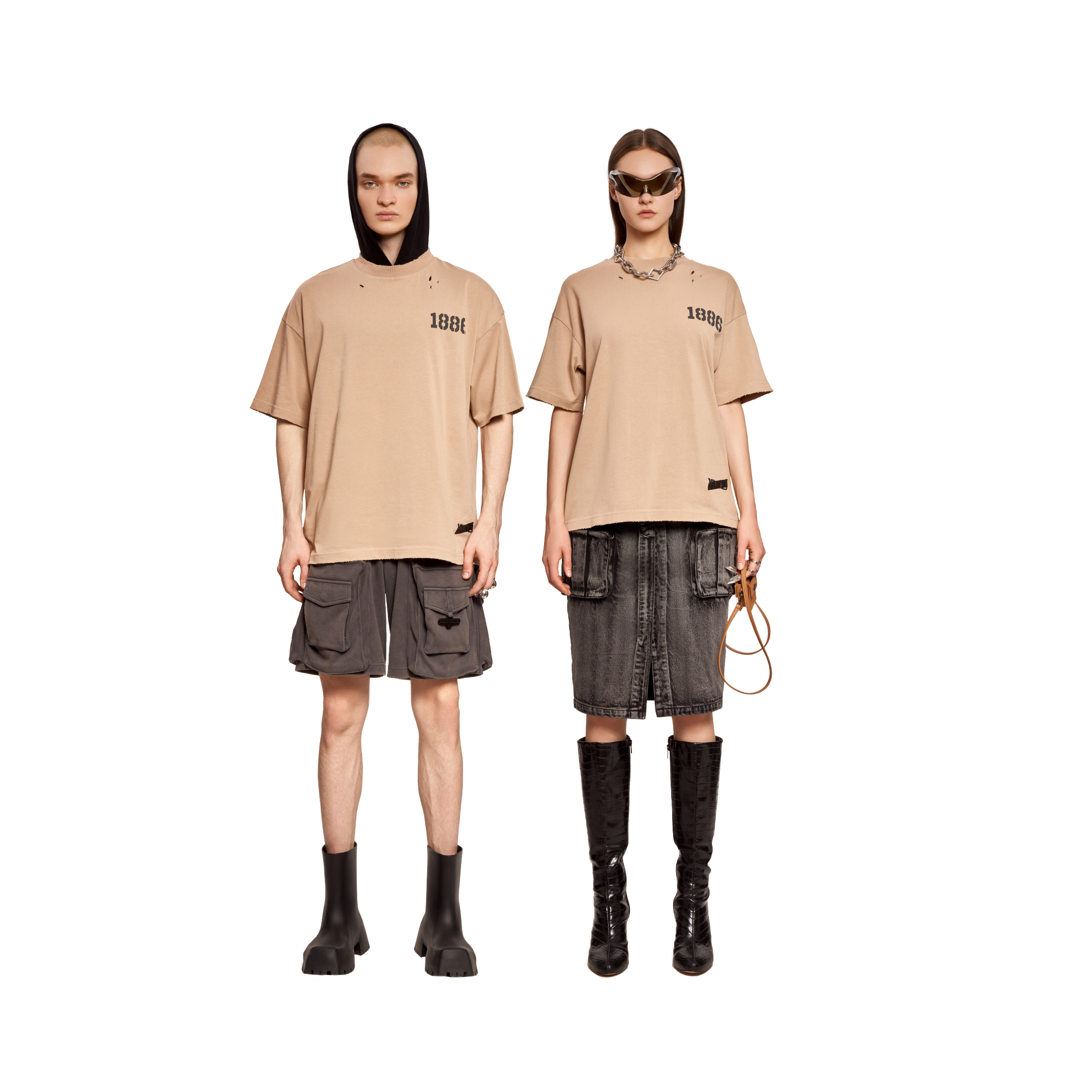 COUNTY JAIL LOGO T-SHIRT- BEIGE