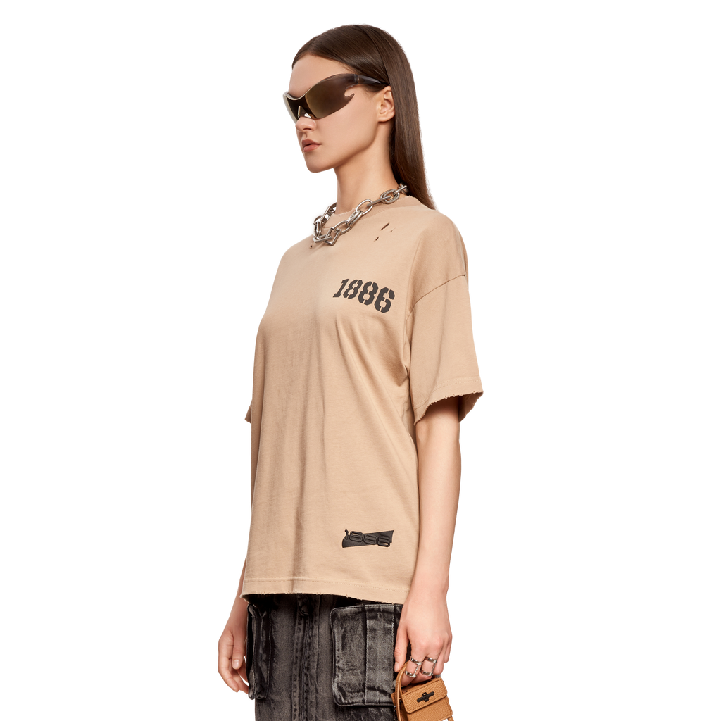 COUNTY JAIL LOGO T-SHIRT- BEIGE