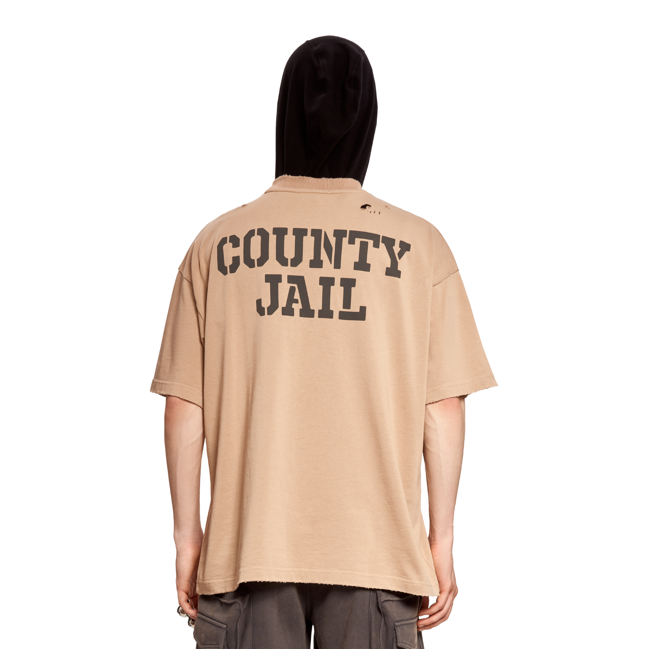 COUNTY JAIL LOGO T-SHIRT- BEIGE