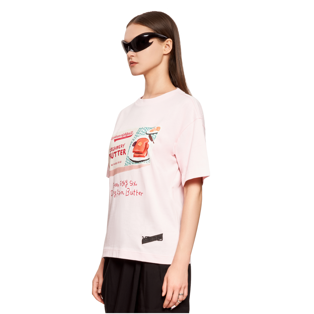 WOMEN BUTTER T-SHIRT- PINK