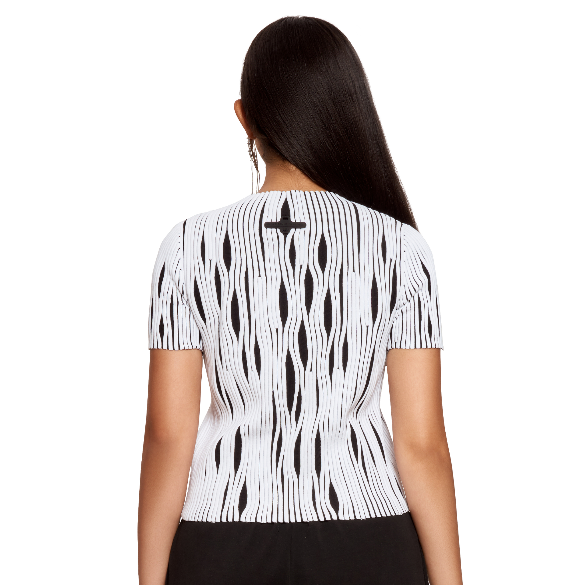 Fitted textured top- Black & White