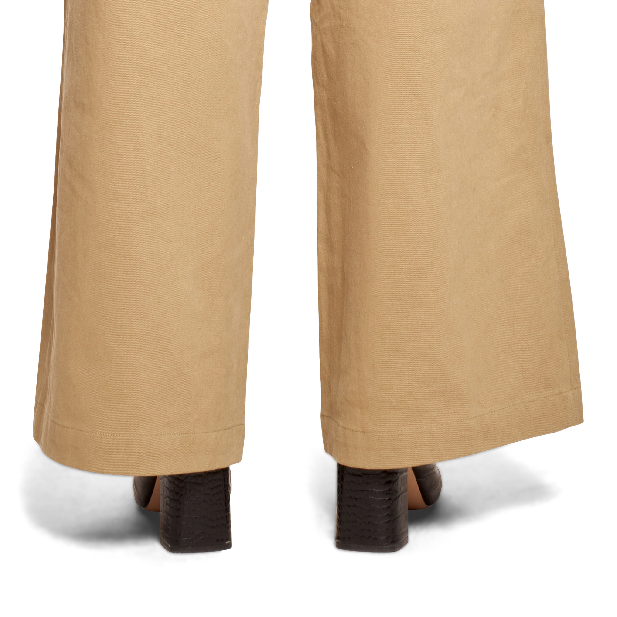 Pantalon large à détails plissés - kaki