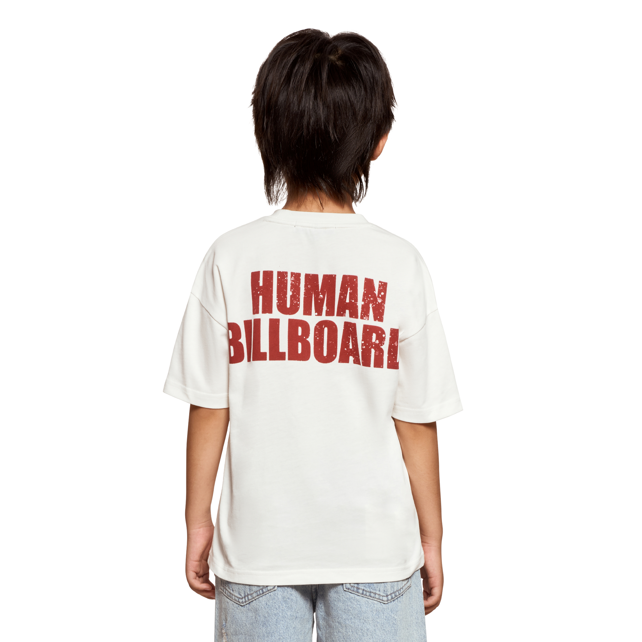 تيشيرت أطفال بشعار HUMMAN BILLBOARD - أبيض