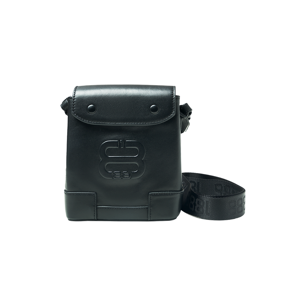 Leather cross bag black