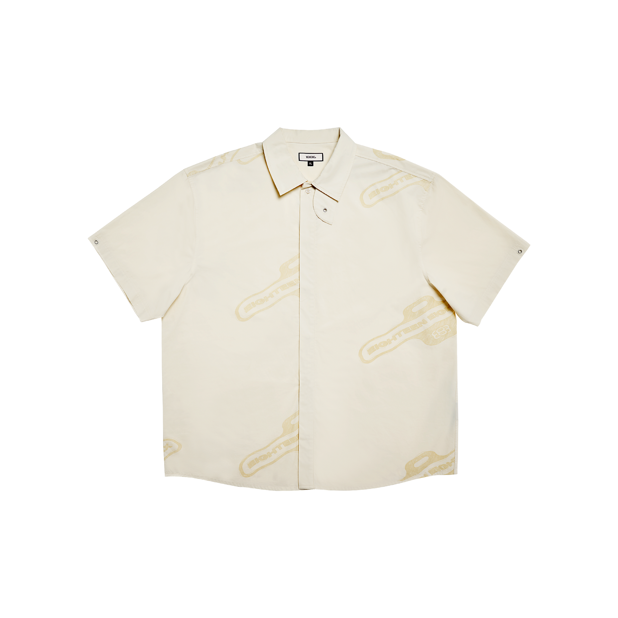 chemise imprimée monogramme - blanc cassé