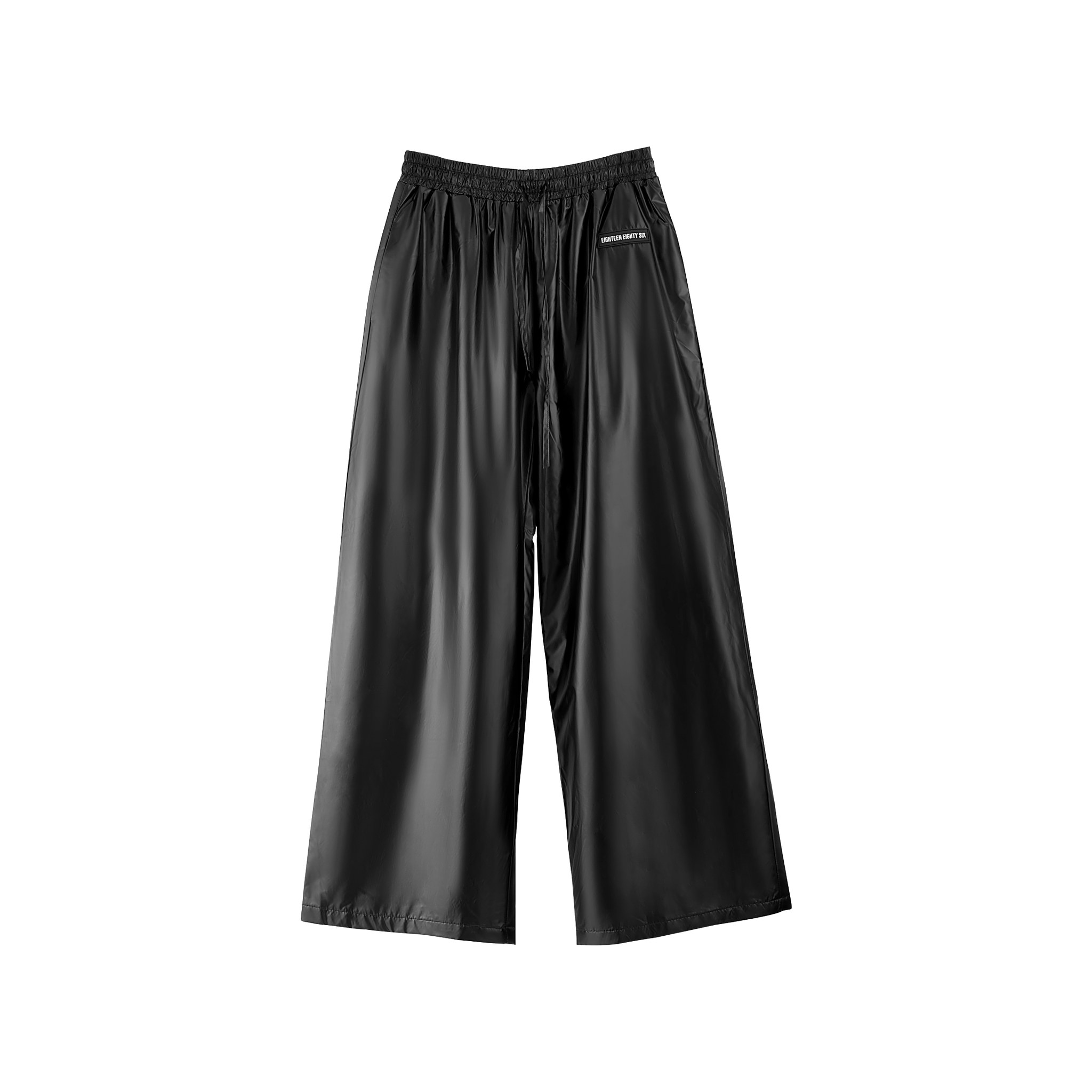 pantalon large en nylon noir