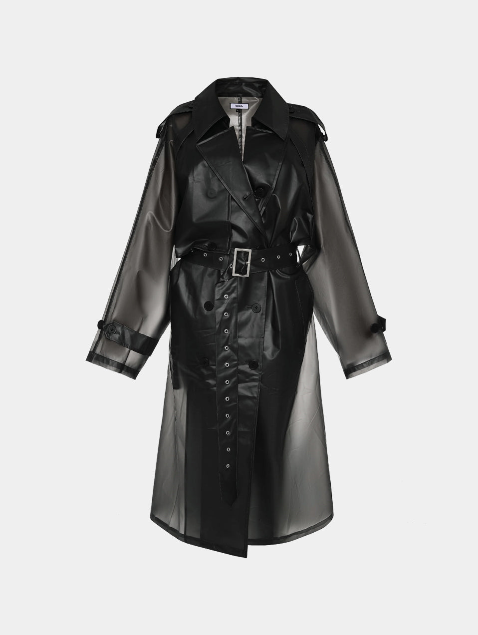 TRANSPARENT TRENCH - BLACK