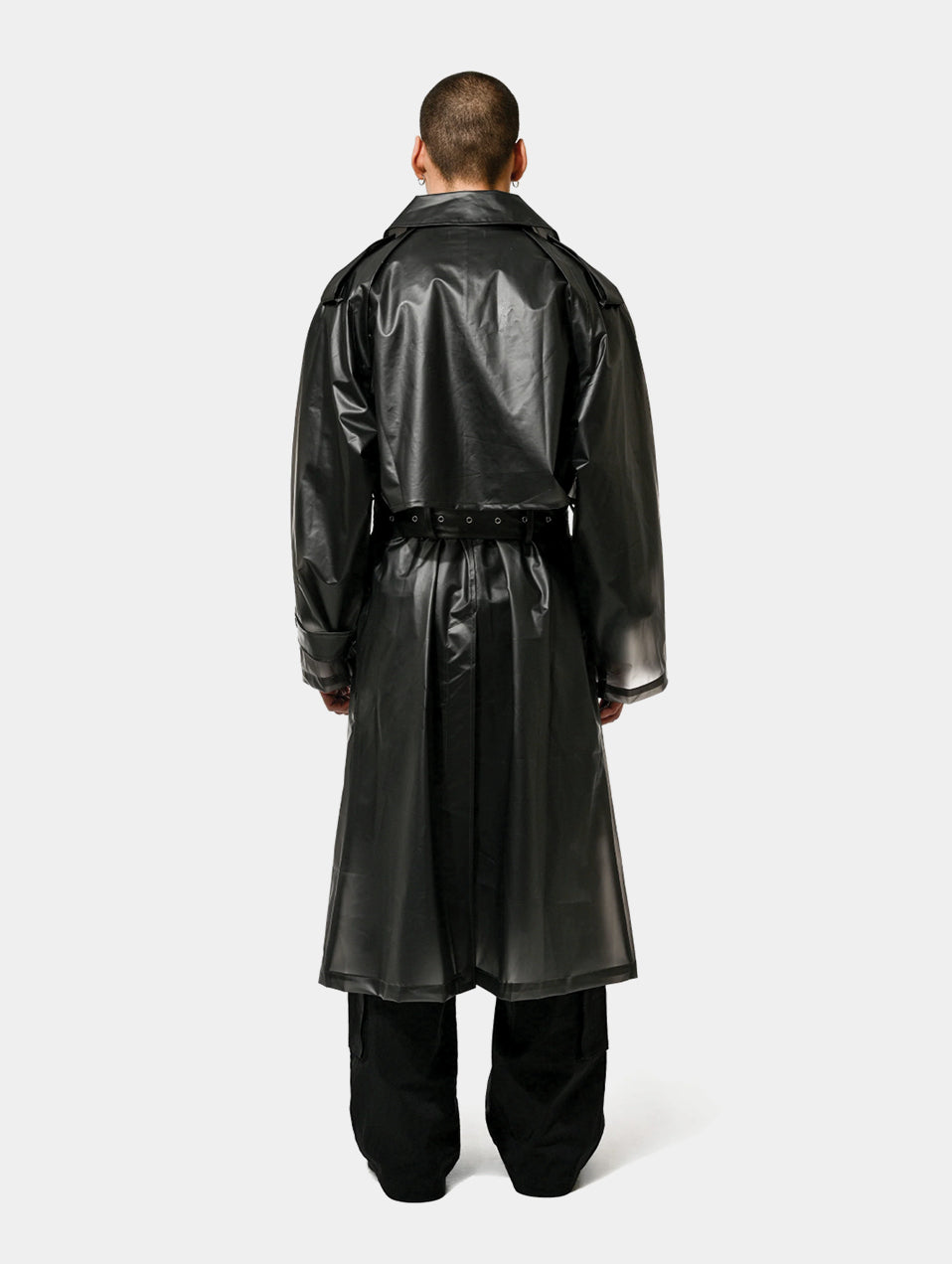 TRANSPARENT TRENCH - BLACK