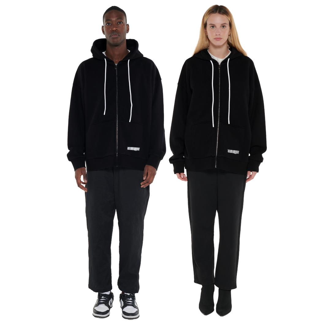 ZIPPER HOODIE BLACK