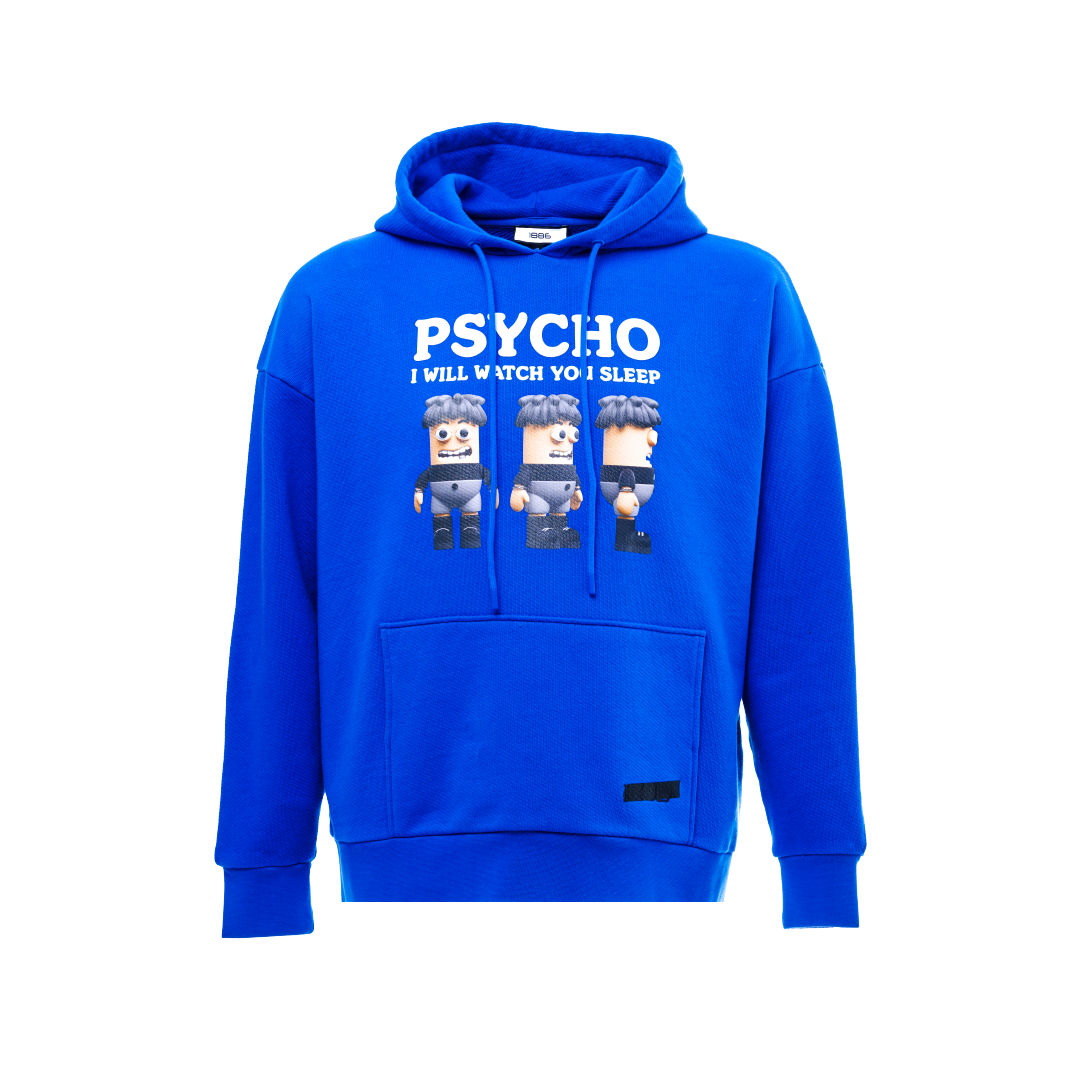 Psycho Oversized Hoodie-Blue
