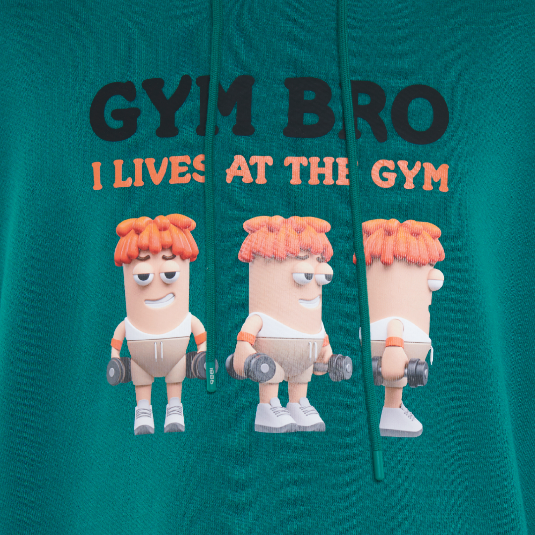 Sweat à capuche surdimensionné Gym Bro - Vert