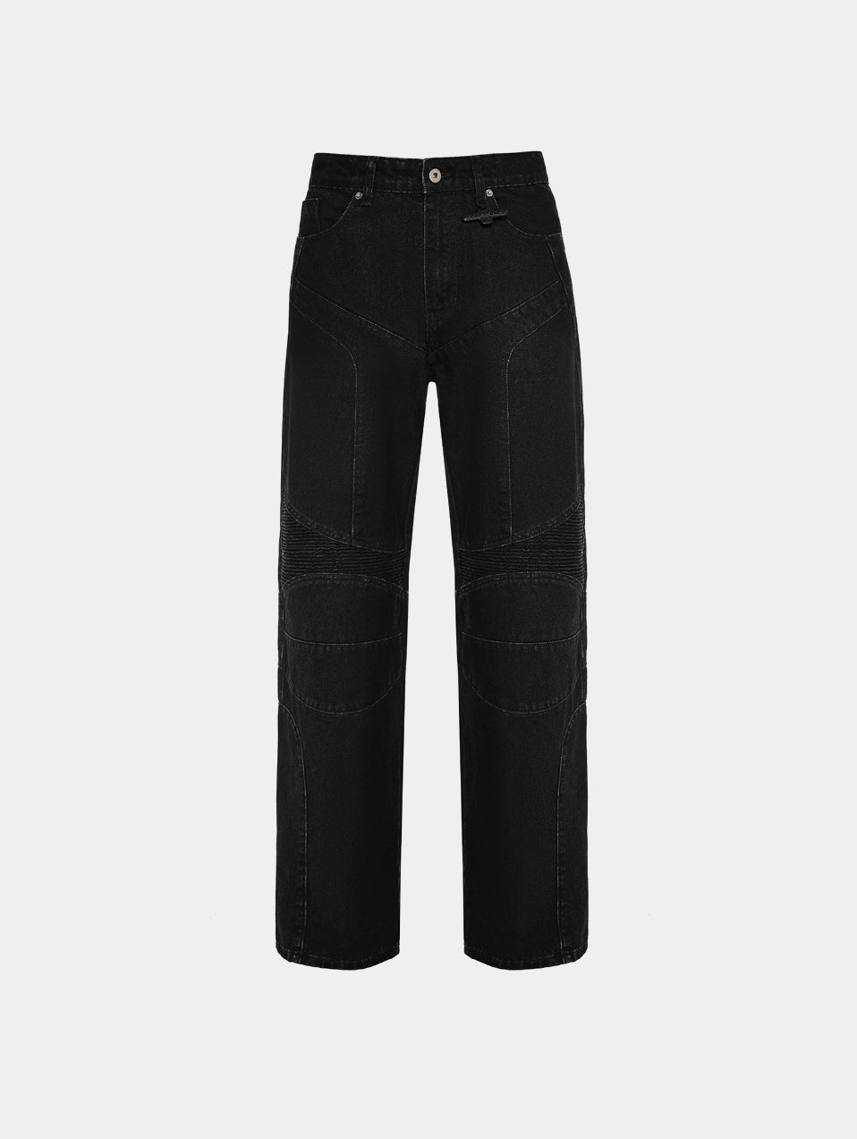 WASHED BIKER PANT - BLACK