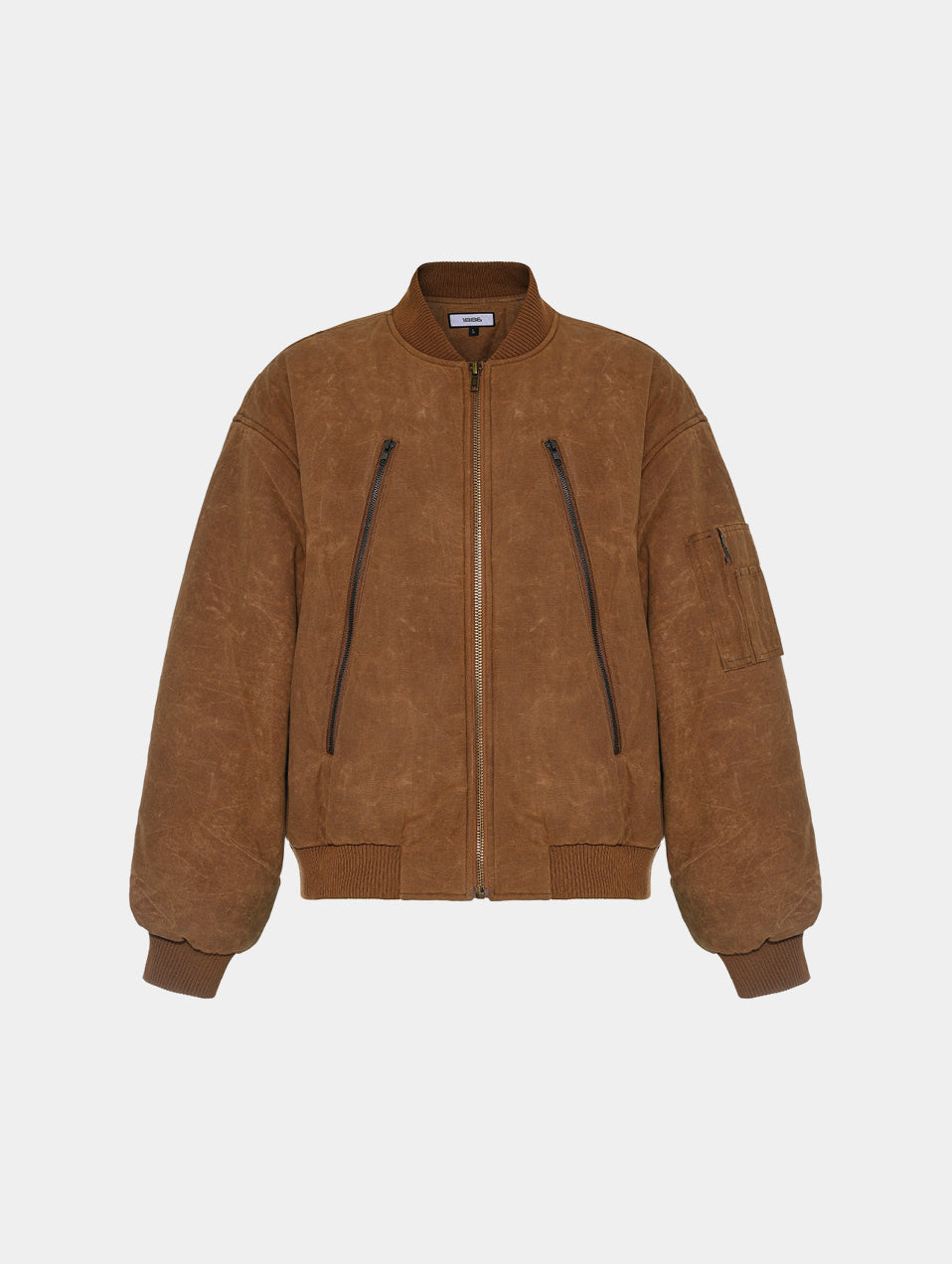 WAXED CANVAS BOMBER - CAMEL
