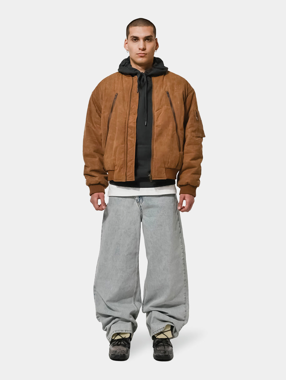 WAXED CANVAS BOMBER - CAMEL