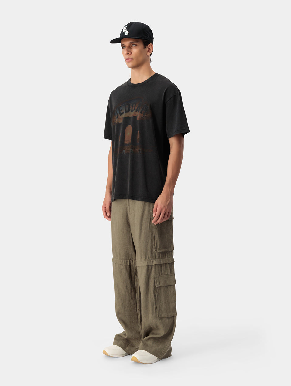 ZIP-OFF CARGO LINEN PANT