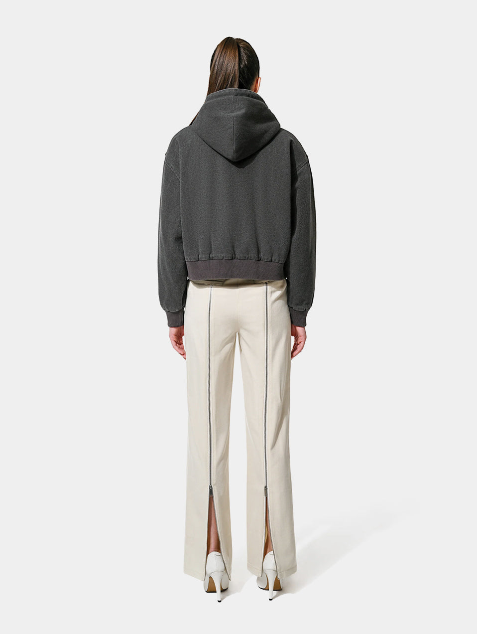 ZIP LEG PANTS - OFF WHITE