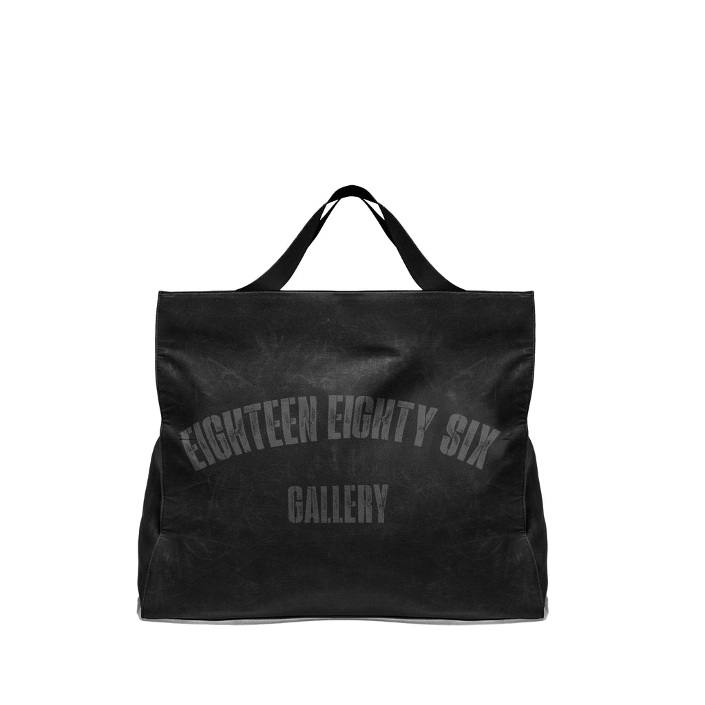 WAXED JUMBO TOTE - BLACK