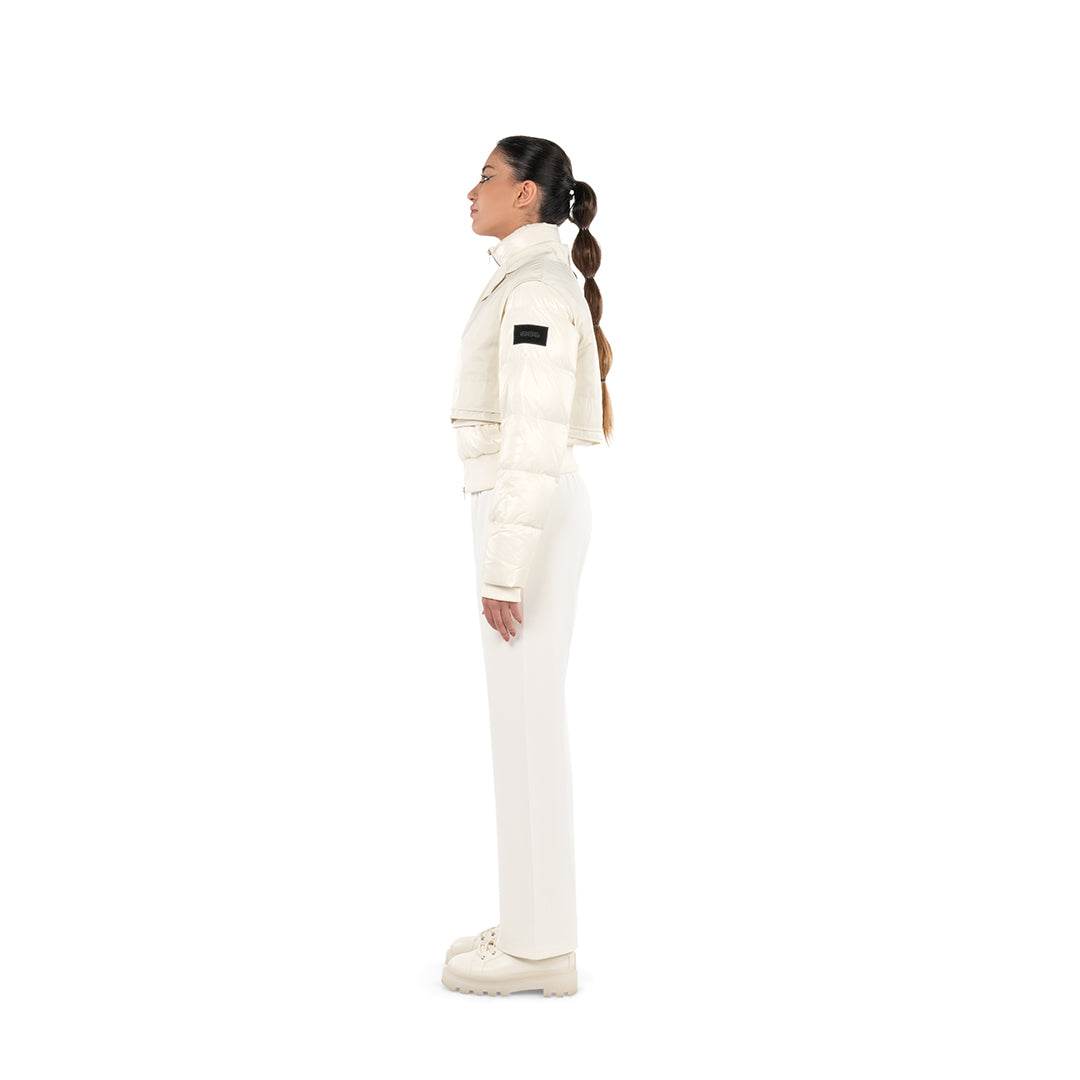 PUFFER JACKET WITH VEST - OFF WHITE