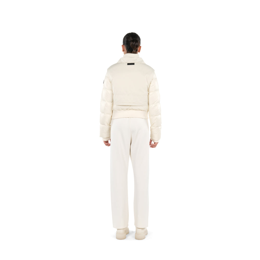 PUFFER JACKET WITH VEST - OFF WHITE