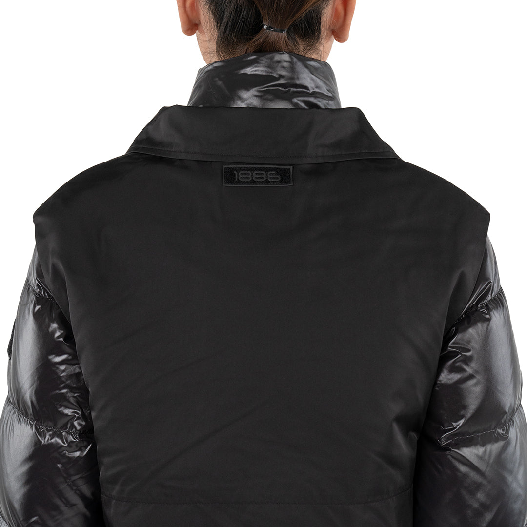 PUFFER JACKET WITH VEST - BLACK