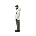 Long sleeves Loose cut hoodie in off white color fabric featuring Eighteen Eighty-Six print at front. 1886 logo embroidered at bottom front. Loose at cuffs and hem.