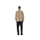 Long sleeves loose cut jumper in  burnt beige color fabric featuring Eighteen Eighty-Six embroidered at front. Rib knit at cuffs and hem.