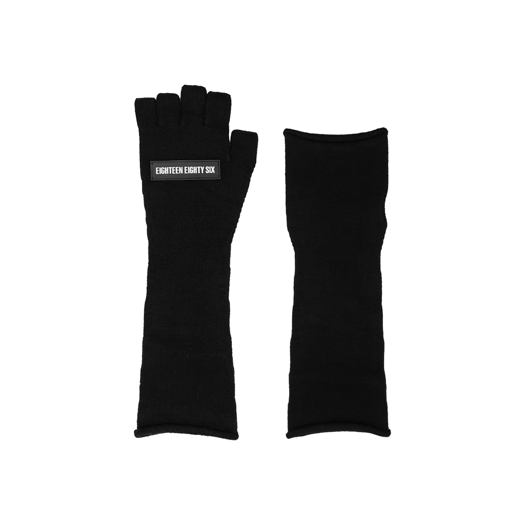 classic asymmetrical gloves black