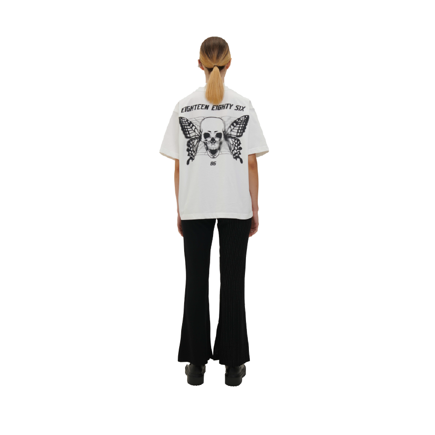 BUTTERFLY TURTLENECK T-SHIRT - OFF WHITE