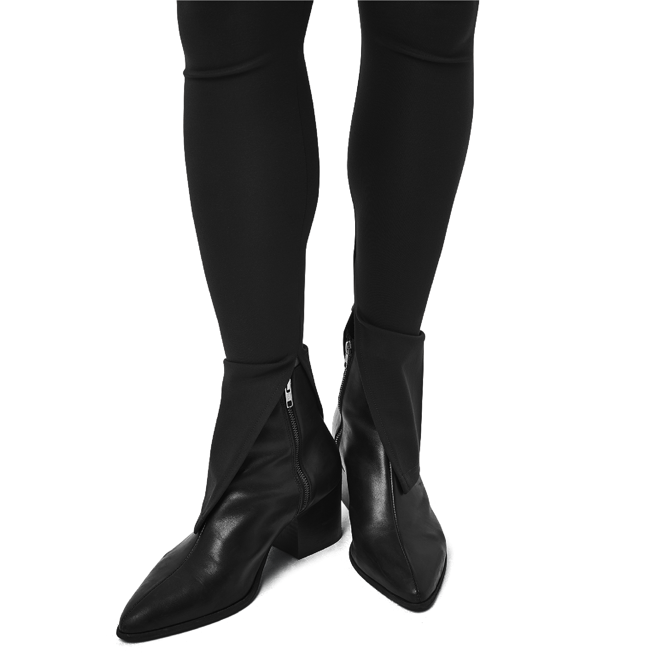 Classic leggings in black fabric featuring Eighteen Eighty-Six logo patch sewn at Elastic waistband. Open at ankle cuffs.