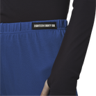 Classic leggings in blue fabric featuring Eighteen Eighty-Six logo patch sewn at Elastic waistband. Open at ankle cuffs.