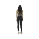 Classic leggings in coffee brown fabric featuring Eighteen Eighty-Six logo patch sewn at Elastic waistband. Open at ankle cuffs.