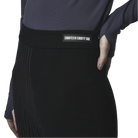 Classic fit flared cut pants in black fabric featuring Eighteen Eighty-Six logo patch sewn at waist. Lines details at legs. High waist.